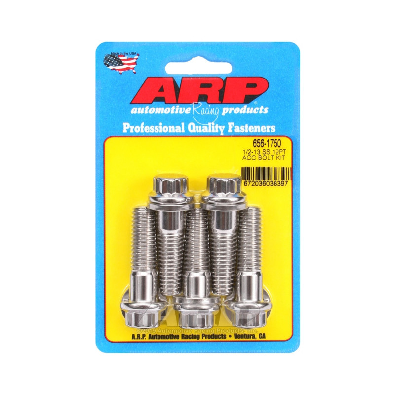 Set de șuruburi și piulițe universale ARP 1/2-13 – Oțel inoxidabil, 12 capete x 5 - ARP-656-1750 - 656-1750 - 3666618195285